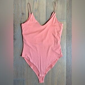 GAZE Women’s Soft Sleeveless Bodysuit Spaghetti Straps Tank Coral Color Size S